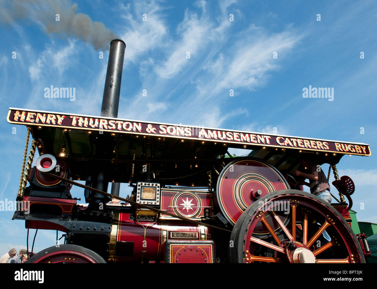 Burrell Showmans motore trazione 'Delfino' alla grande vapore Dorset fair 2010, Inghilterra Foto Stock