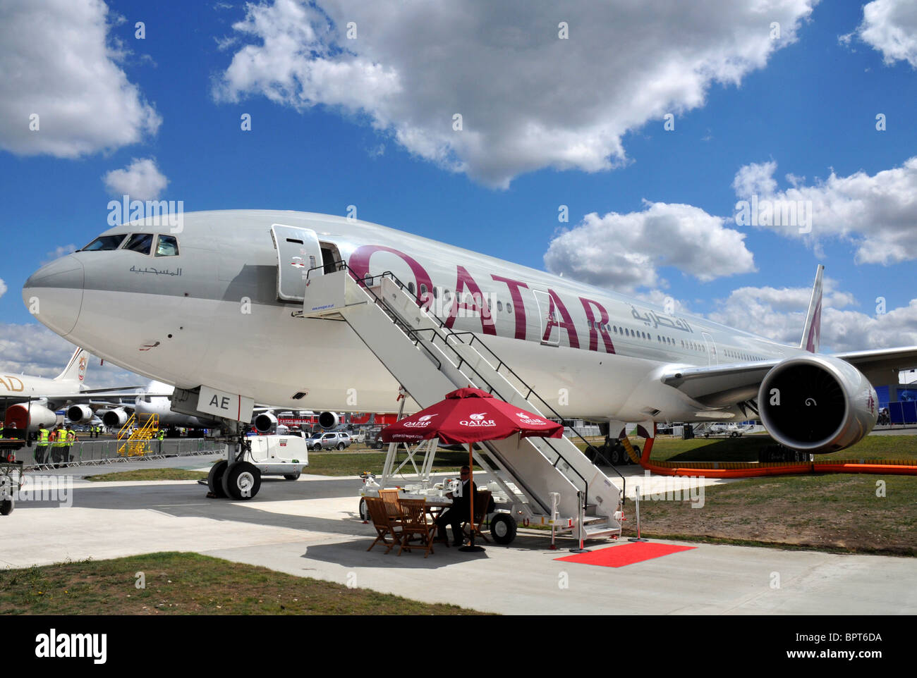 Qatar Airways Boeing 777 Foto Stock