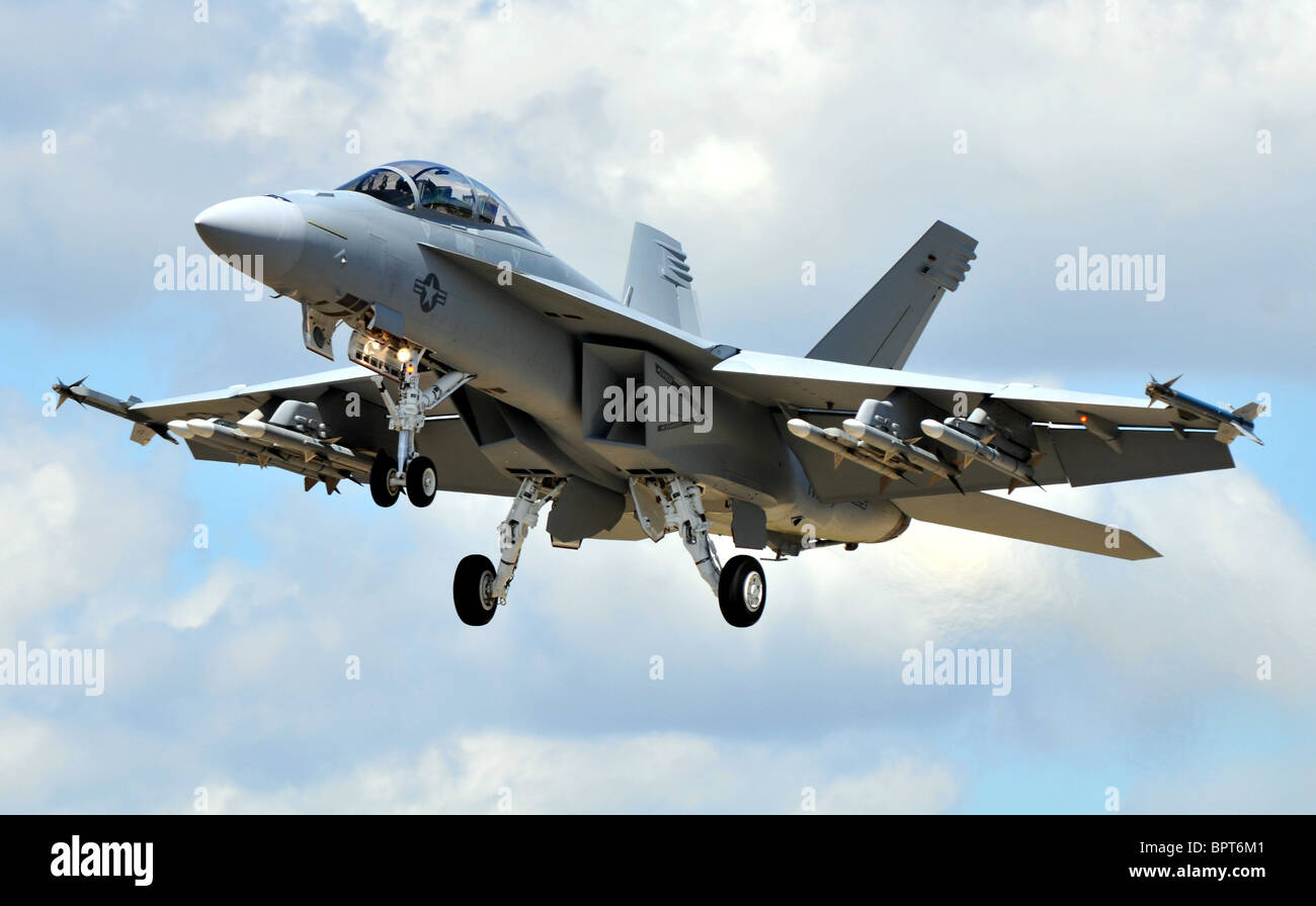 F18, F-18, il Boeing F/A-18E/F Super Hornet multirole Fighter Aircraft. Foto Stock
