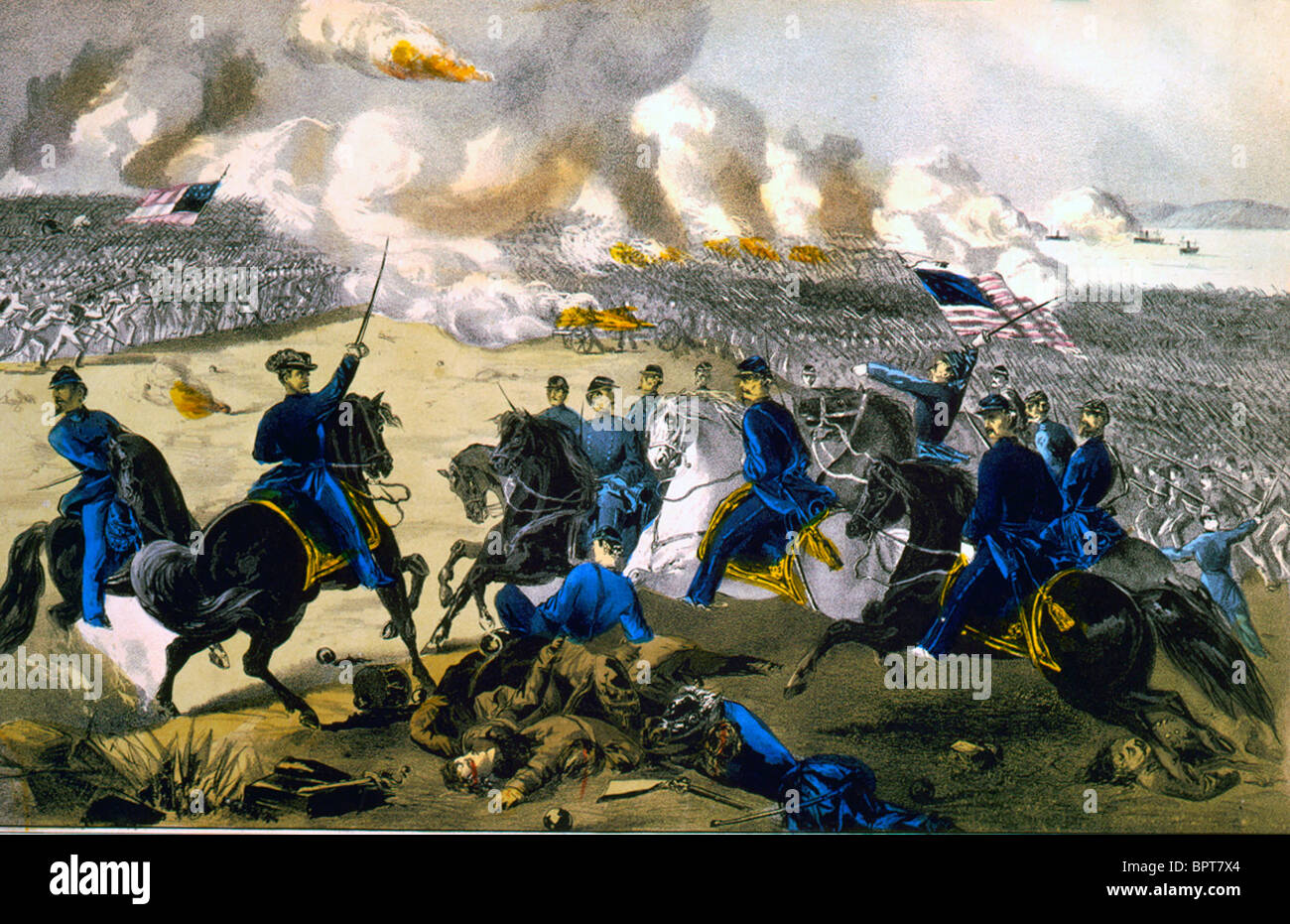 La battaglia di Shiloh o Pittsburg Landing, Tennessee 7 aprile 1862 durante gli Stati Uniti dalla guerra civile Foto Stock