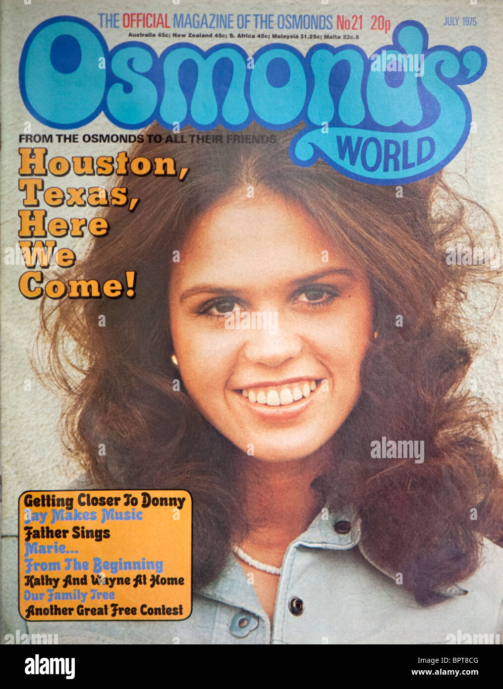 Osmonds World Magazine cover degli anni settanta. Foto Stock