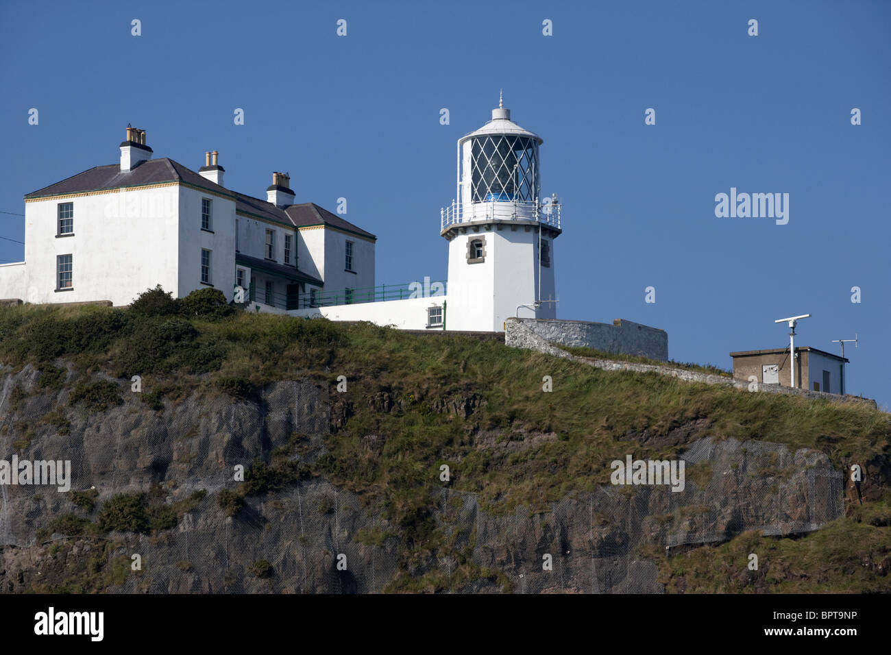 Blackhead lighthouse County Antrim Irlanda del Nord Regno Unito Foto Stock