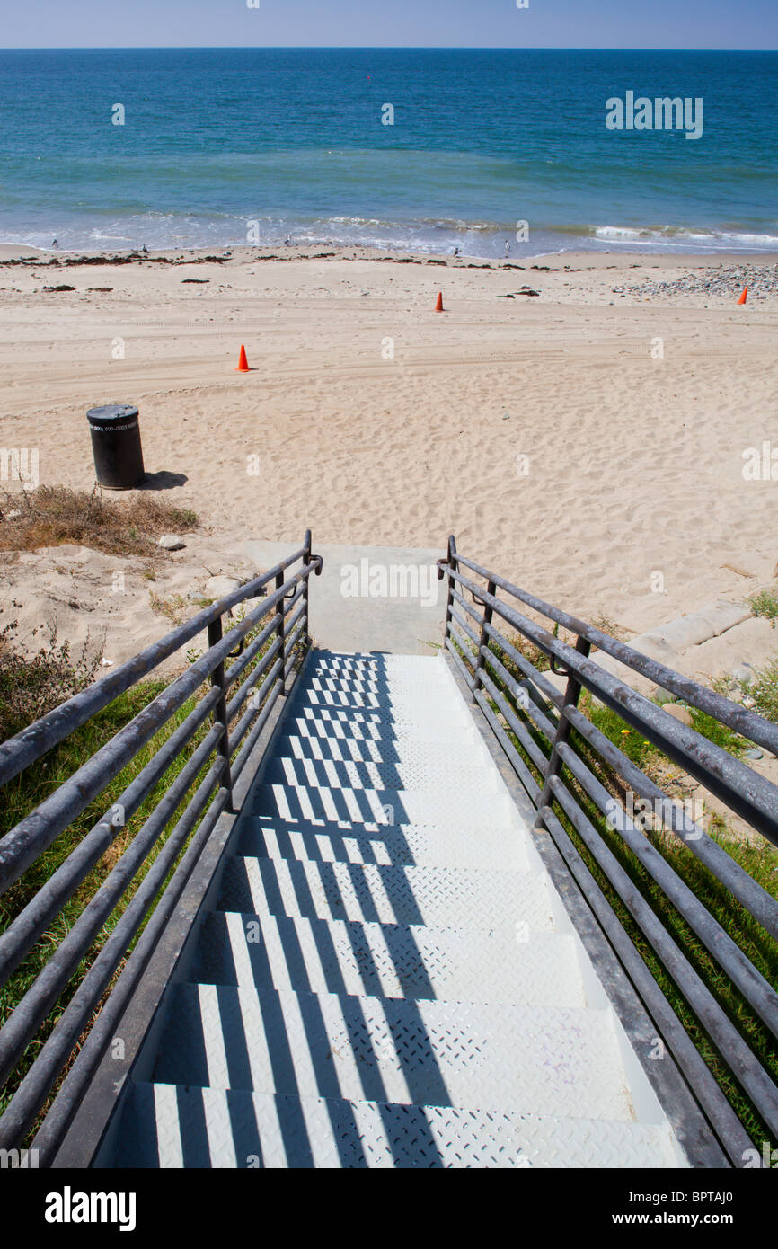 Un ponte per la spiaggia, Pacific Palisades, Los Angeles, California, Stati Uniti d'America Foto Stock