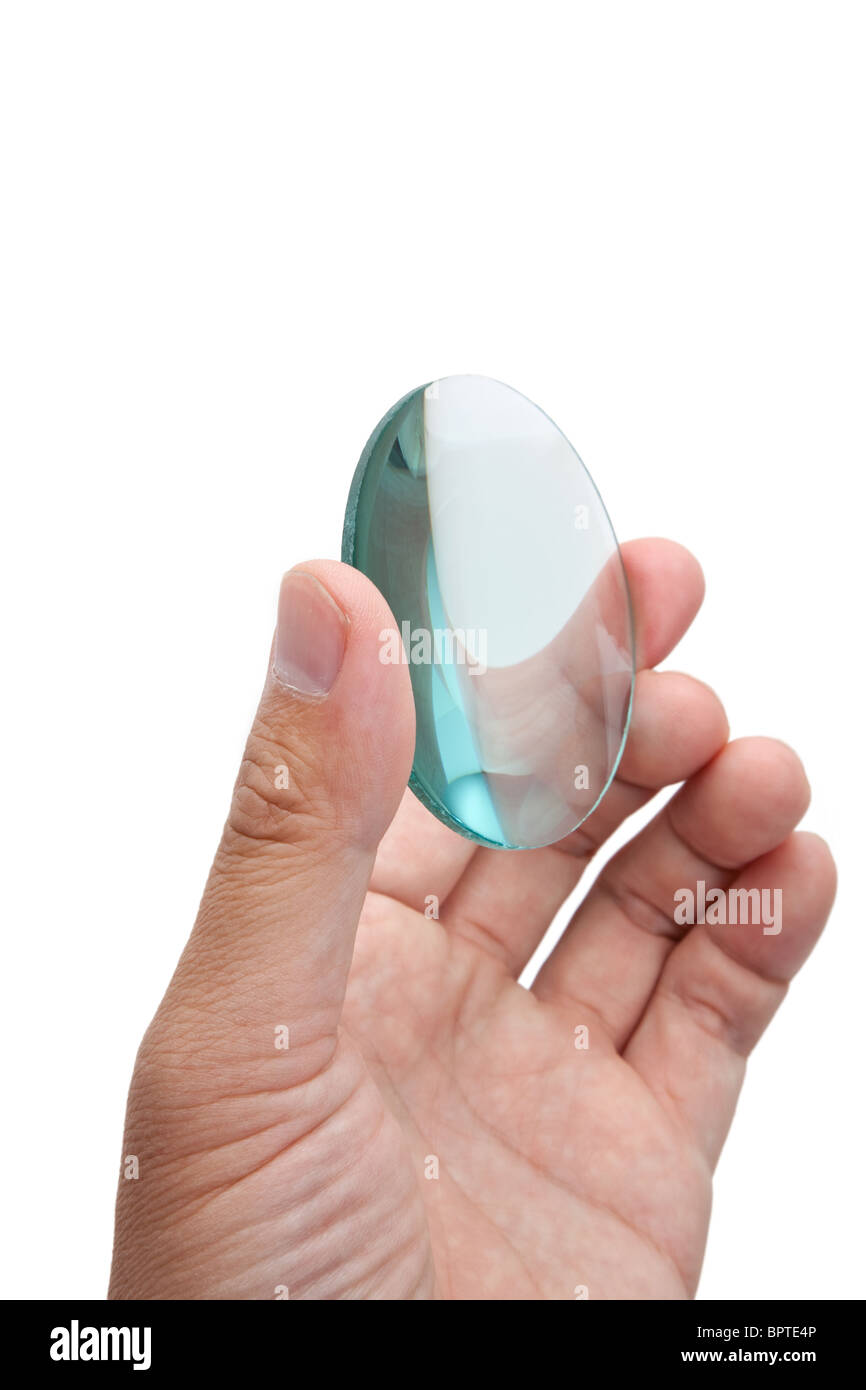 Lente di ingrandimento con sfondo bianco Foto Stock