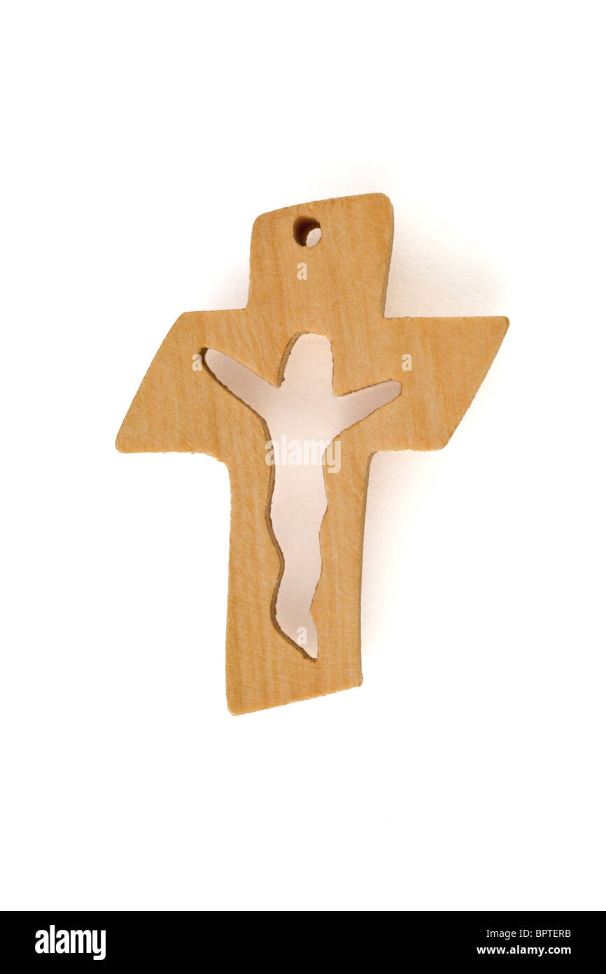 Tradizionale croce di legno dalla Palestina Foto Stock