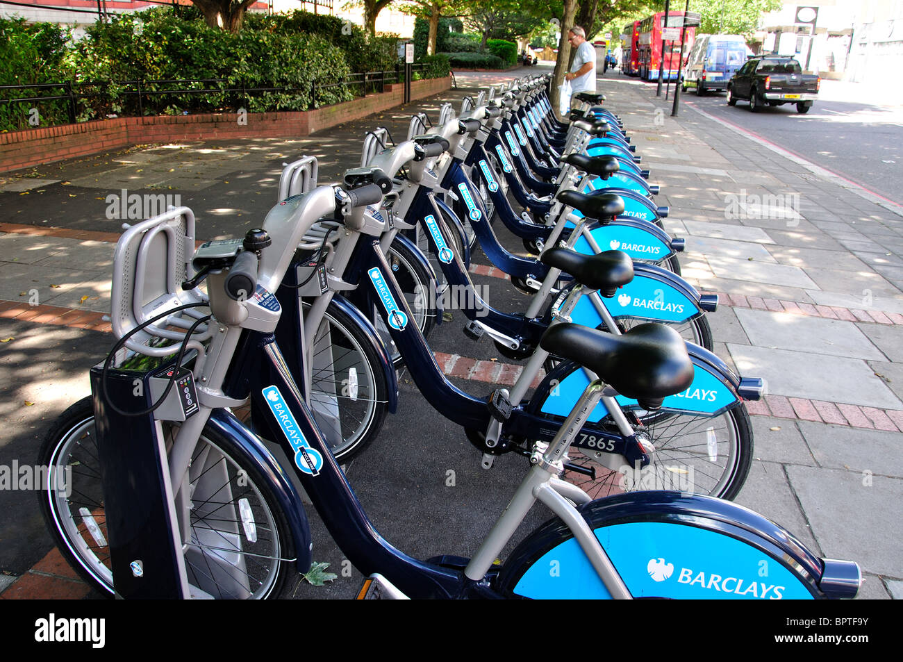 Barclay Ciclo di noleggiare biciclette, Edgeware Road, Paddington, City of Westminster, Greater London, England, Regno Unito Foto Stock