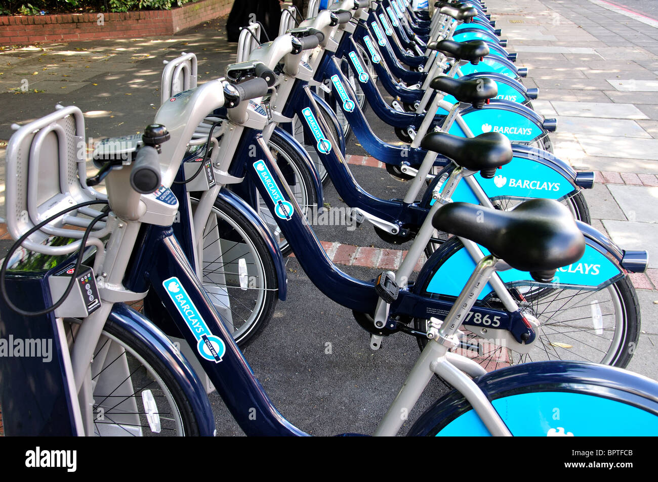 Barclay Ciclo di noleggiare biciclette, Edgeware Road, Paddington, City of Westminster, Greater London, England, Regno Unito Foto Stock