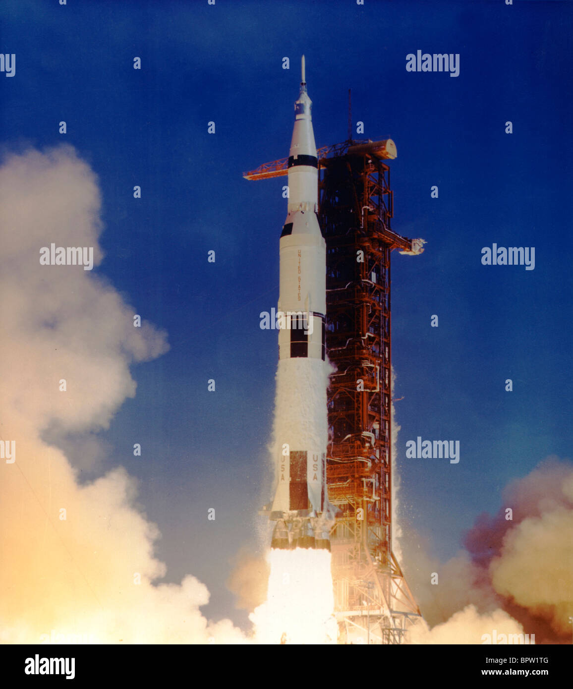 Saturno il lancio del razzo Apollo 11 (1969) Foto Stock