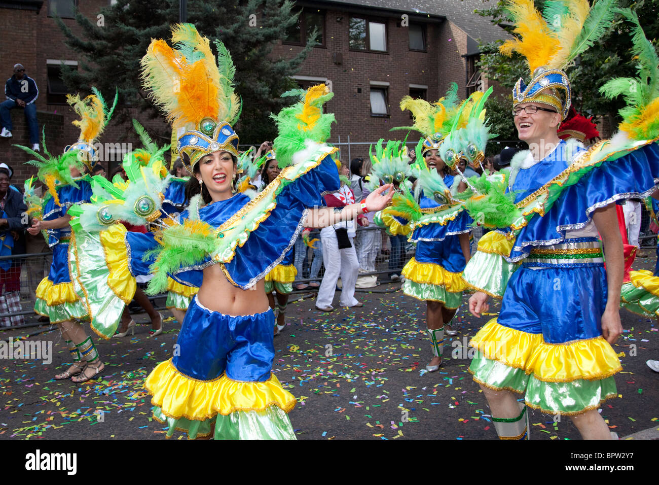 Carnevale di Notting Hill parade, London, England, Regno Unito Foto Stock