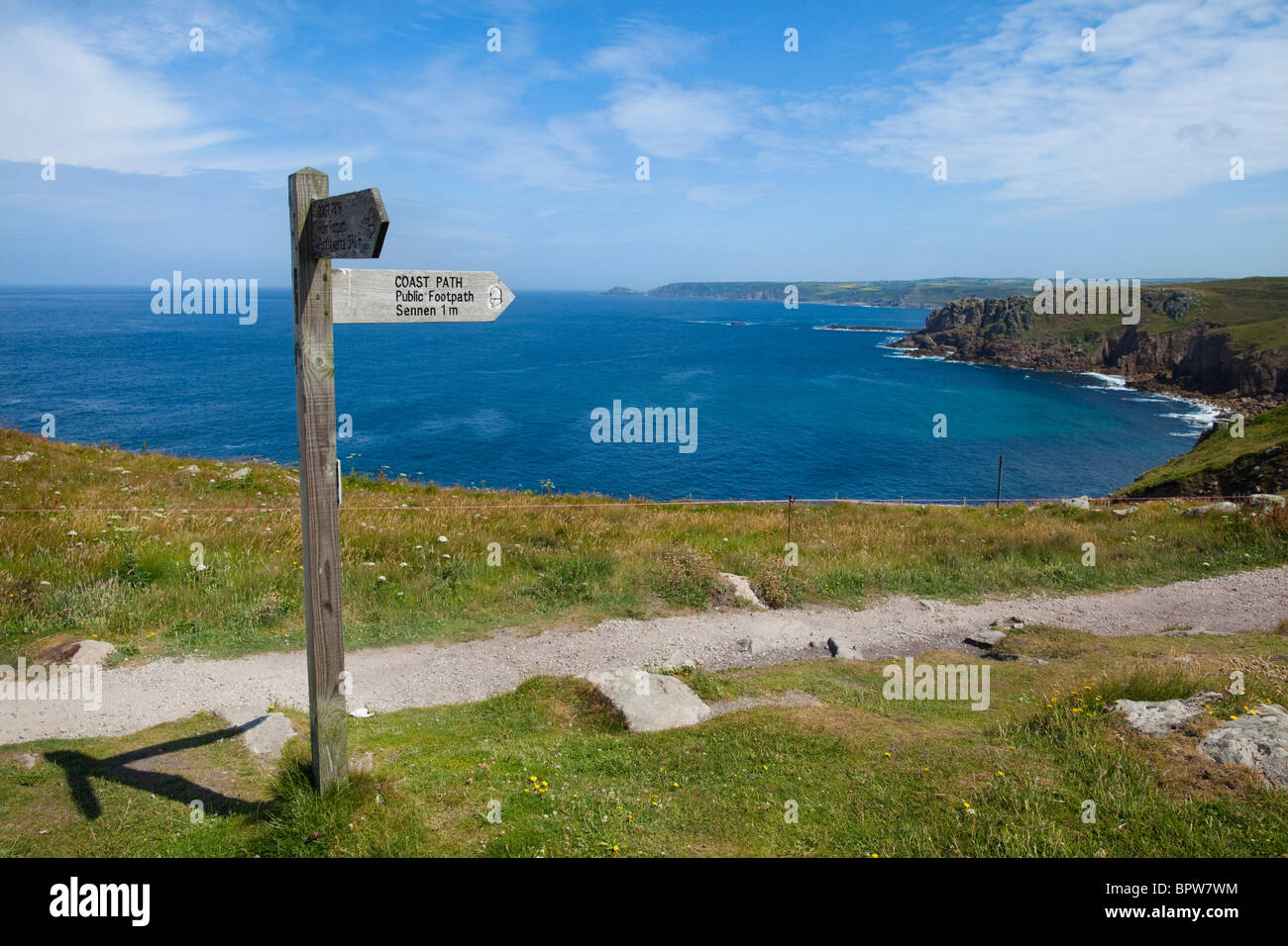 Vista nord dal Land's End Cornwall Foto Stock