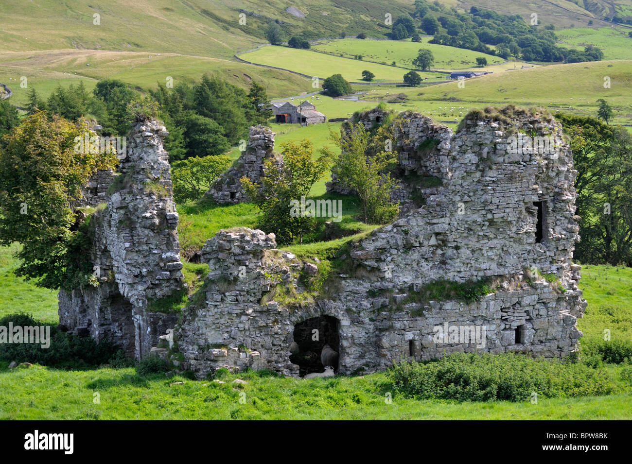 Il castello di Lammerside, Wharton, Kirkby Stephen, Cumbria, England, Regno Unito, Europa. Foto Stock