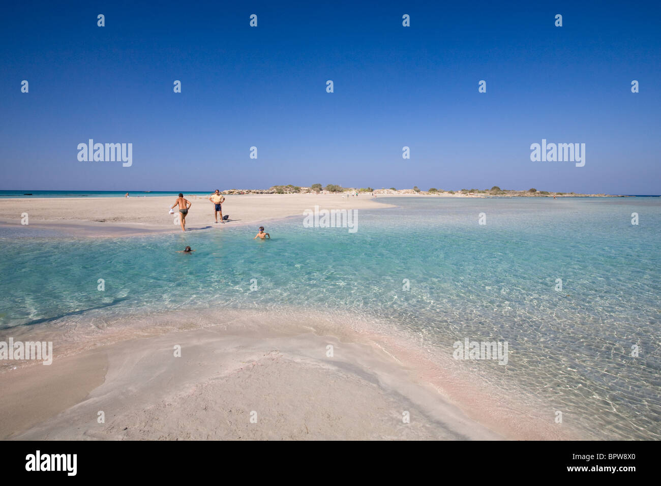 Elafonisi beach, famosa per la sabbia rosa, Creta, Grecia Foto Stock