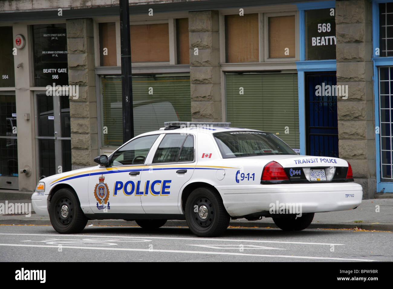 Il transito auto della polizia, Vancouver, British Columbia, Canada Foto Stock