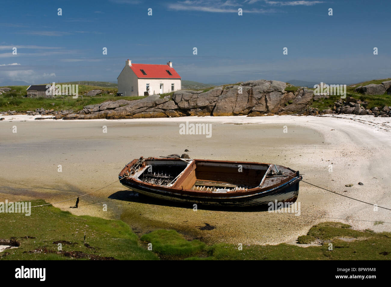 A Crannag Traig Mhor beach Isle of Barra, Ebridi Esterne Western Isles. La Scozia. SCO 6539 Foto Stock