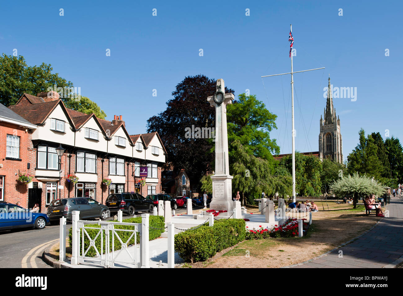 Marlow storica cittadina situata sul fiume Tamigi, Buckinghamshire, Inghilterra, Regno Unito Foto Stock