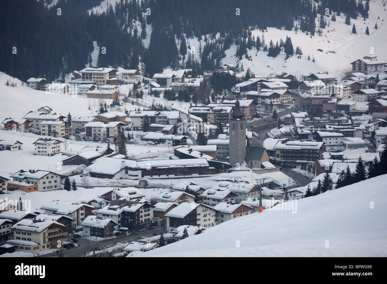 Lech, Austria, paradiso dello sci. Foto Stock