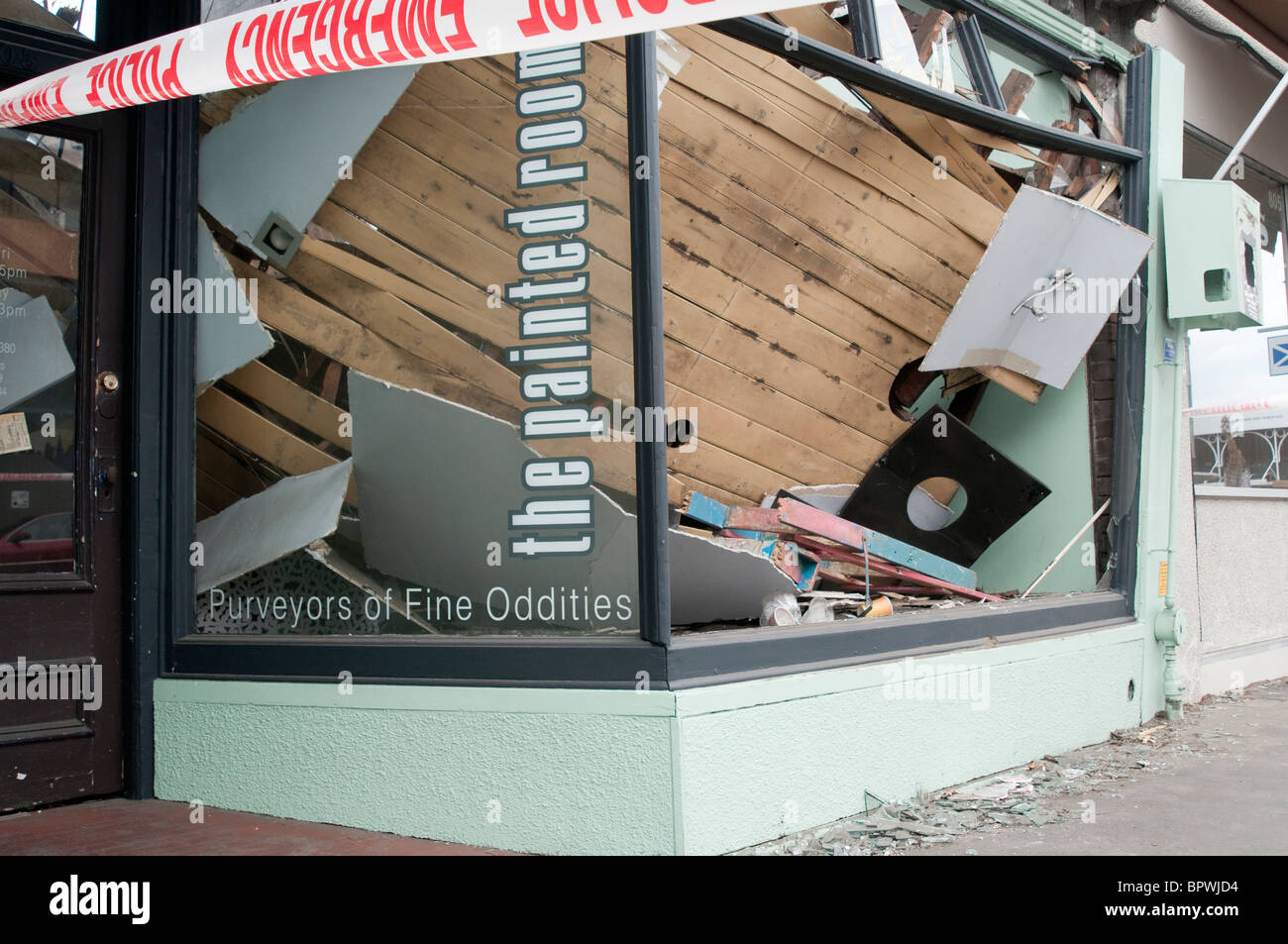 I danni del terremoto di Christchurch in Nuova Zelanda. Un forte terremoto ha colpito Christchurch venerdì 03. 09. 10 Foto Stock