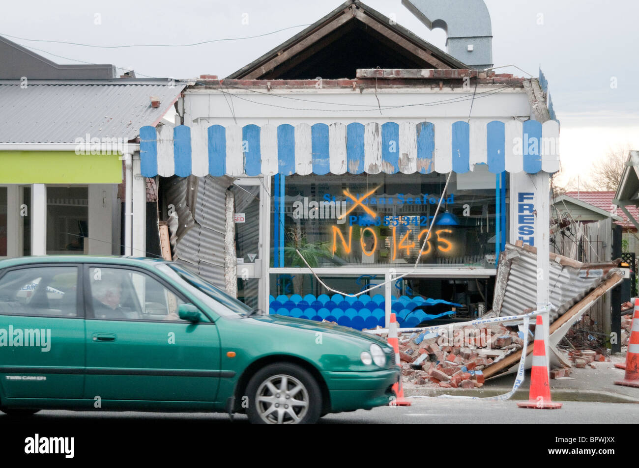 I danni del terremoto di Christchurch in Nuova Zelanda. Un forte terremoto ha colpito Christchurch venerdì 03. 09. 10 Foto Stock