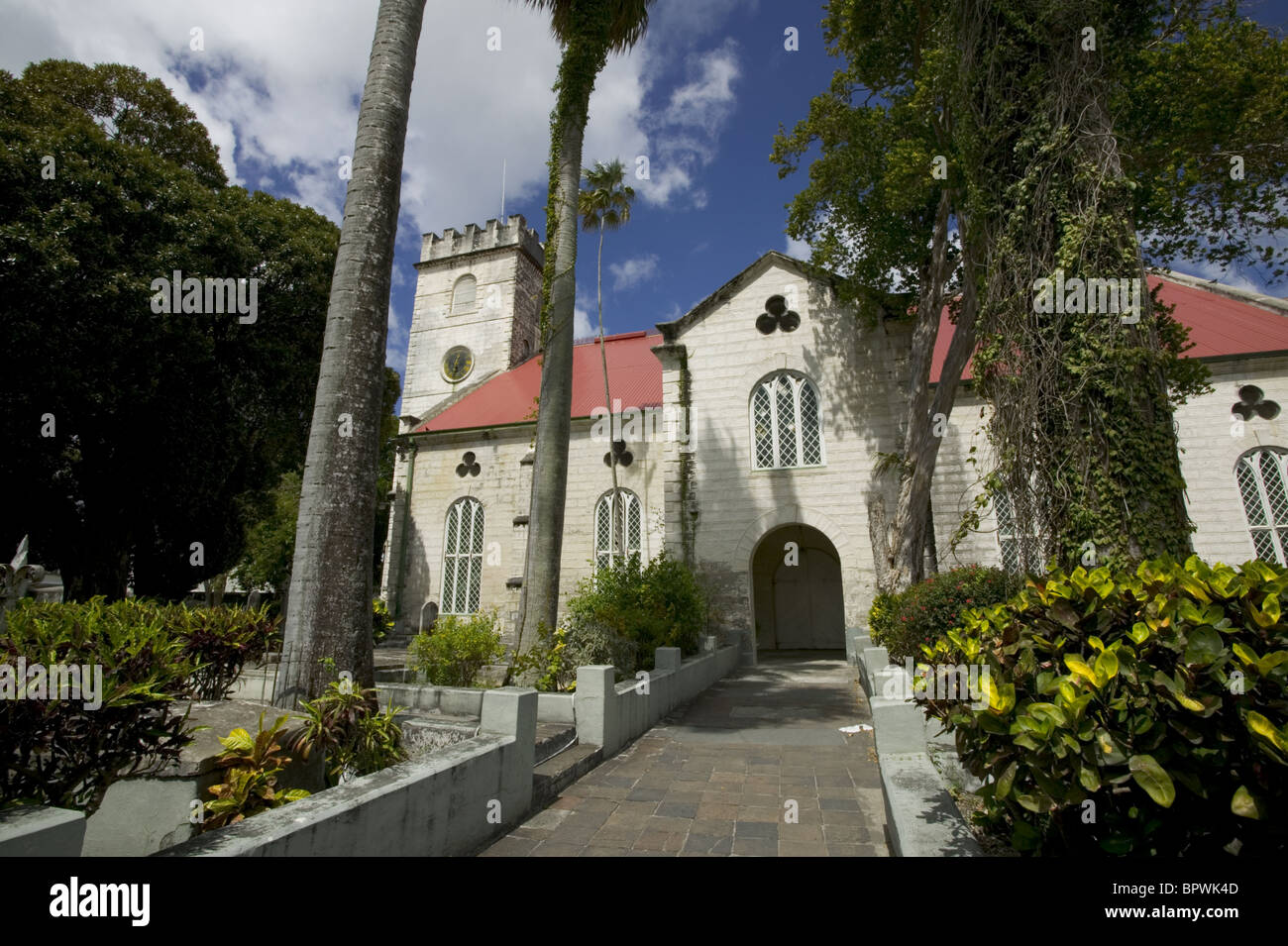 Esterno della St Michael's Cathedral di Bridgetown in Barbados nelle isole dei Caraibi Foto Stock