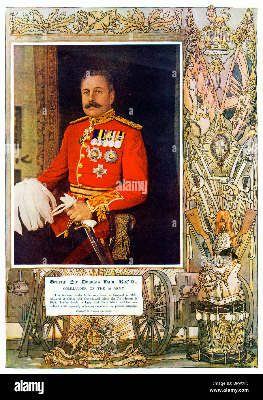 Il generale Sir Douglas Haig, 1914 ritratto del rampollo della famiglia di whisky che è andato a il comando dell'esercito britannico in Francia Foto Stock