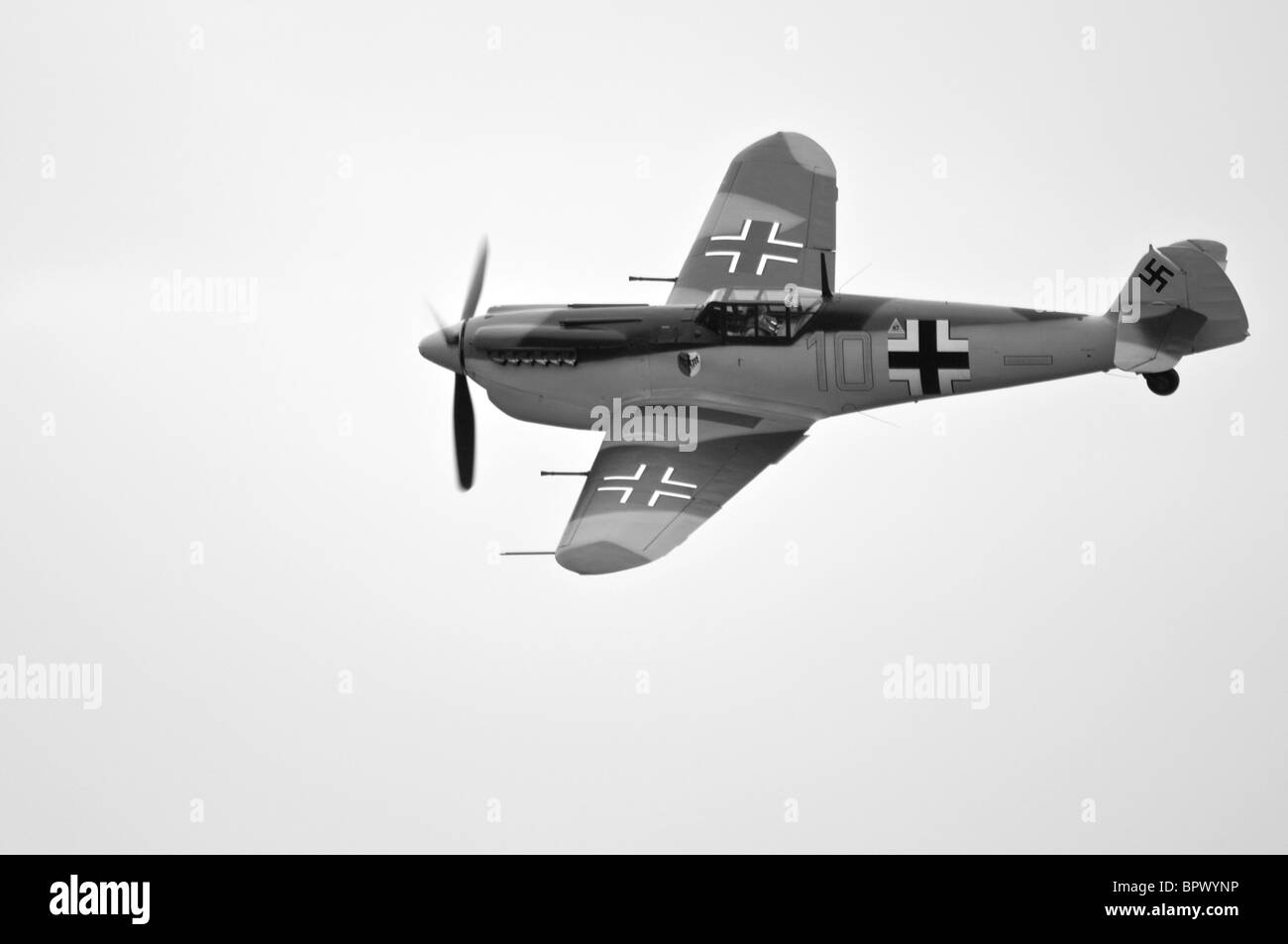 Messerschsmitt 109 Fighter visualizzazione a Duxford Foto Stock