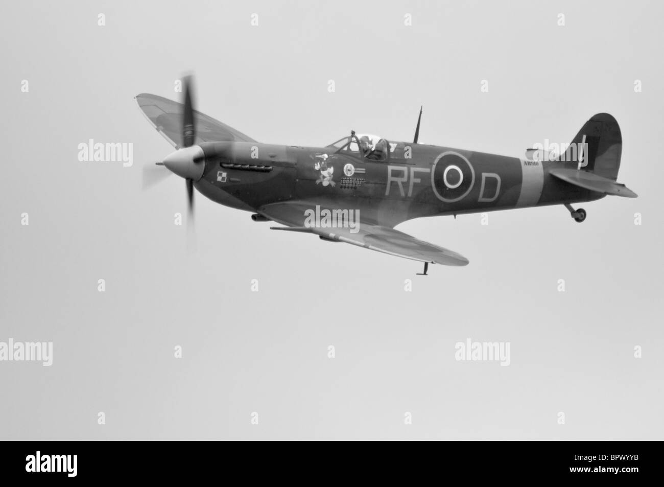 Spitfire visualizzazione a Duxford, REGNO UNITO Foto Stock