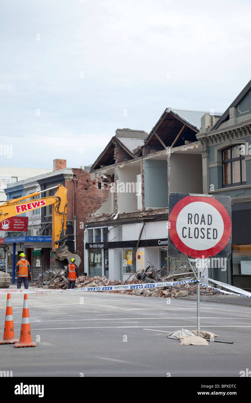I danni del terremoto di Christchurch in Nuova Zelanda. Un forte terremoto ha colpito Christchurch venerdì 03. 09. 10 Foto Stock