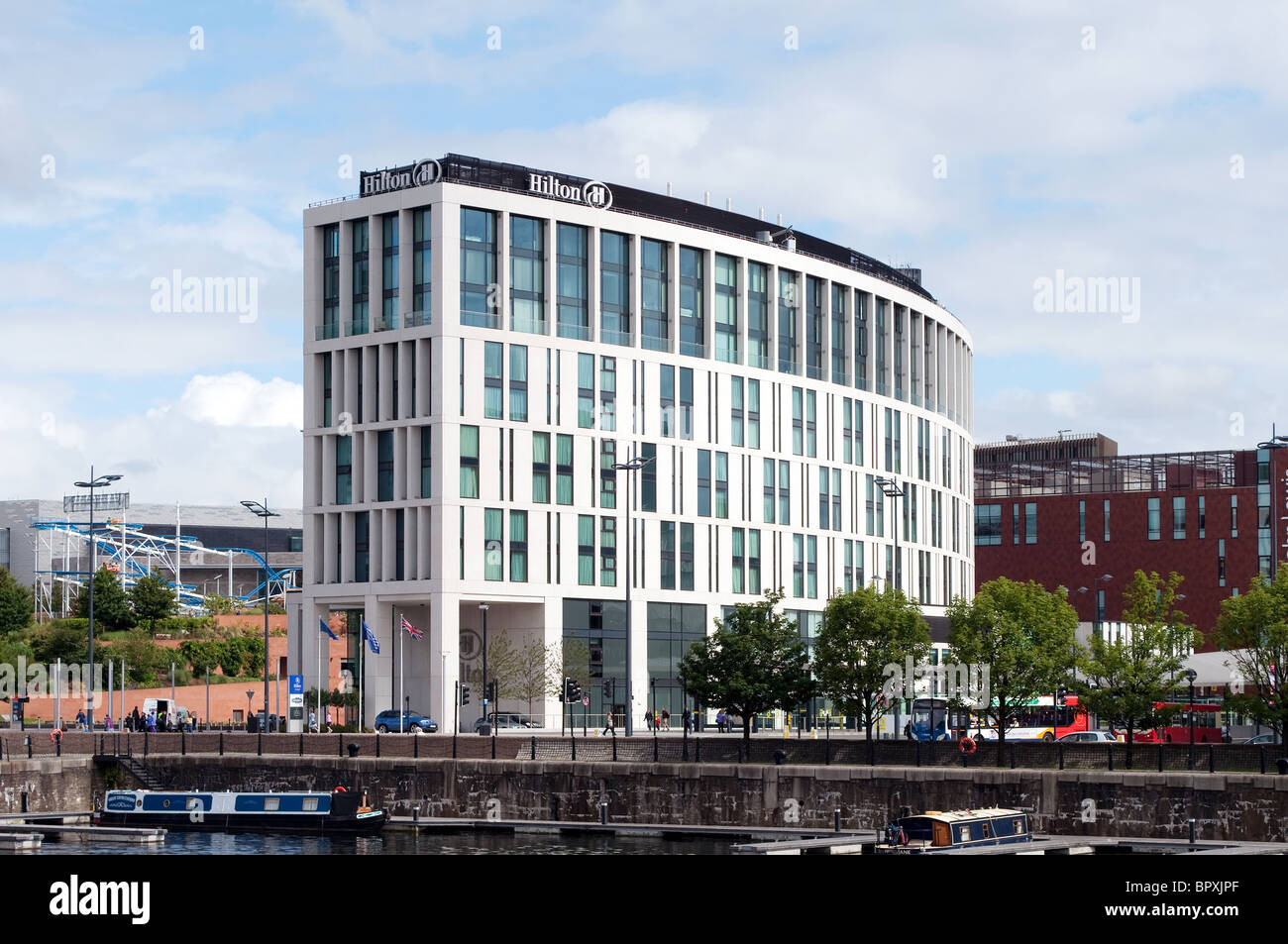 L'Hotel Hilton sul Dock Road, Liverpool, Regno Unito Foto Stock