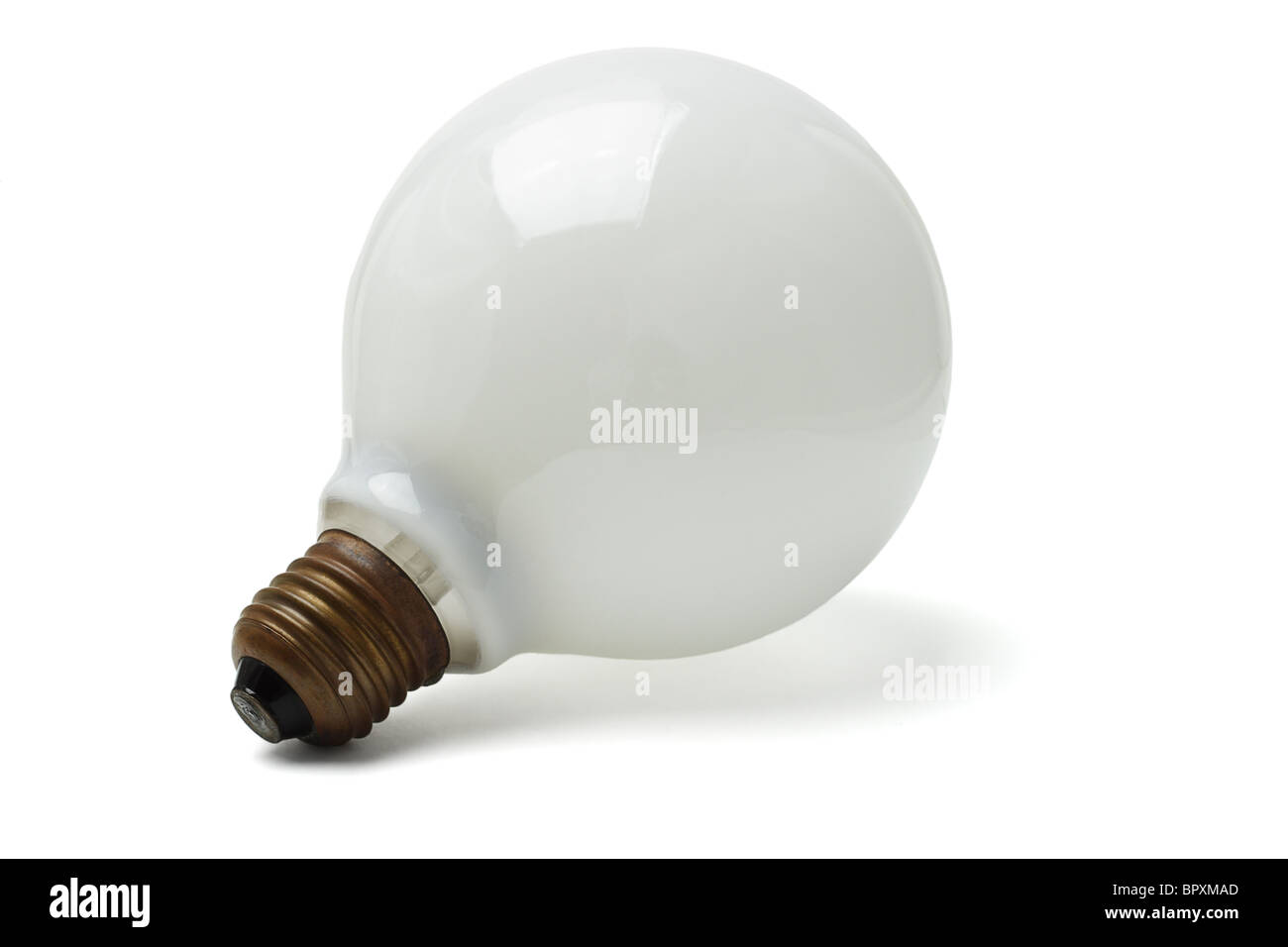Grande lampadina elettrica isolata su sfondo bianco Foto Stock