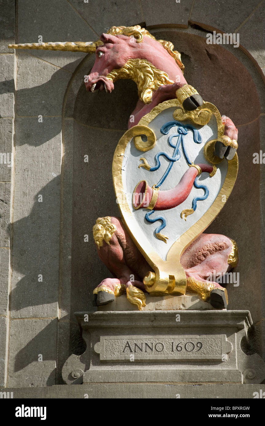Holland Hoorn Roode Steen Unicorn Foto Stock