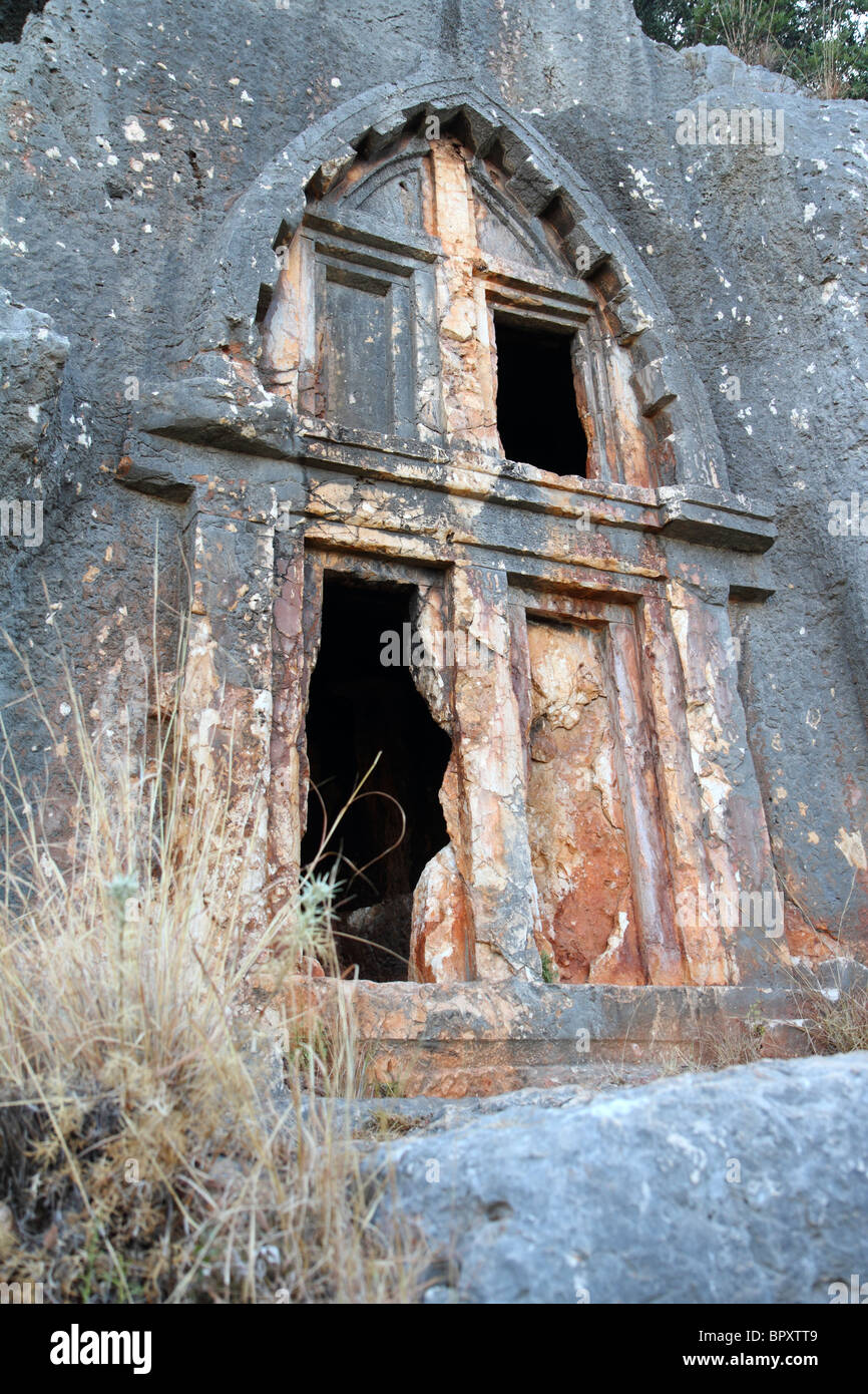 Lycian rock tombe, Kas, Turchia Foto Stock