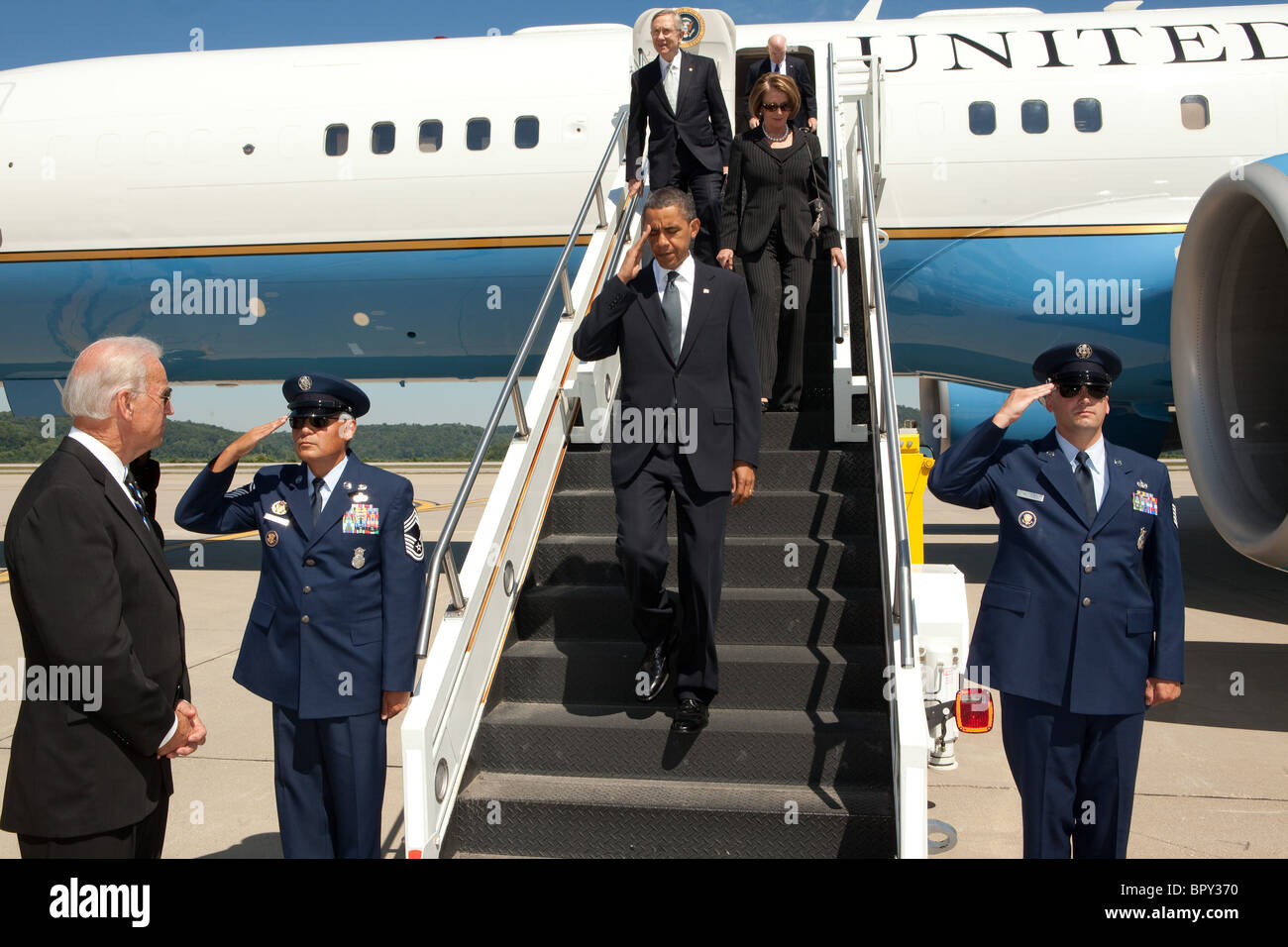 Obama assiste il Senatore Robert Byrd il memoriale di servizio Foto Stock