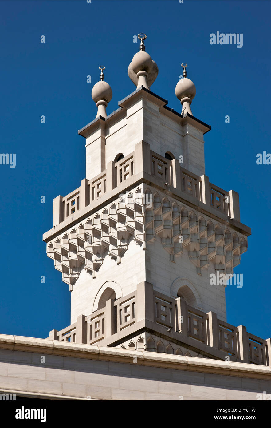 Torre ornata al centro di studi islamici a Oxford Foto Stock