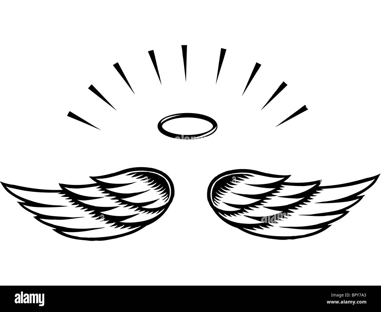 Illustrazione di ali d'angelo Foto Stock