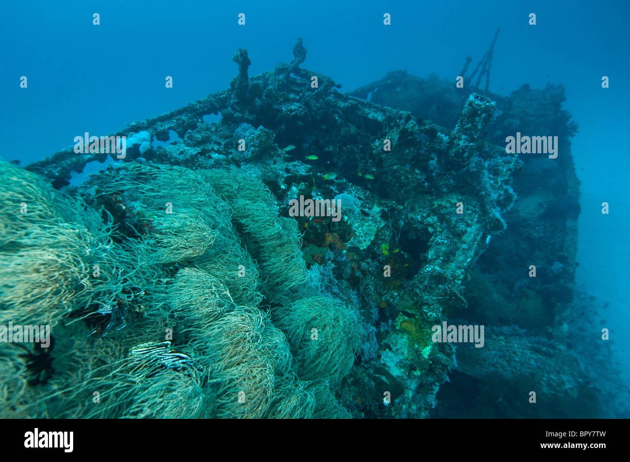 Naufragio di una barca di PT in prossimità di Manokwari, Papua occidentale, in Indonesia. Foto Stock