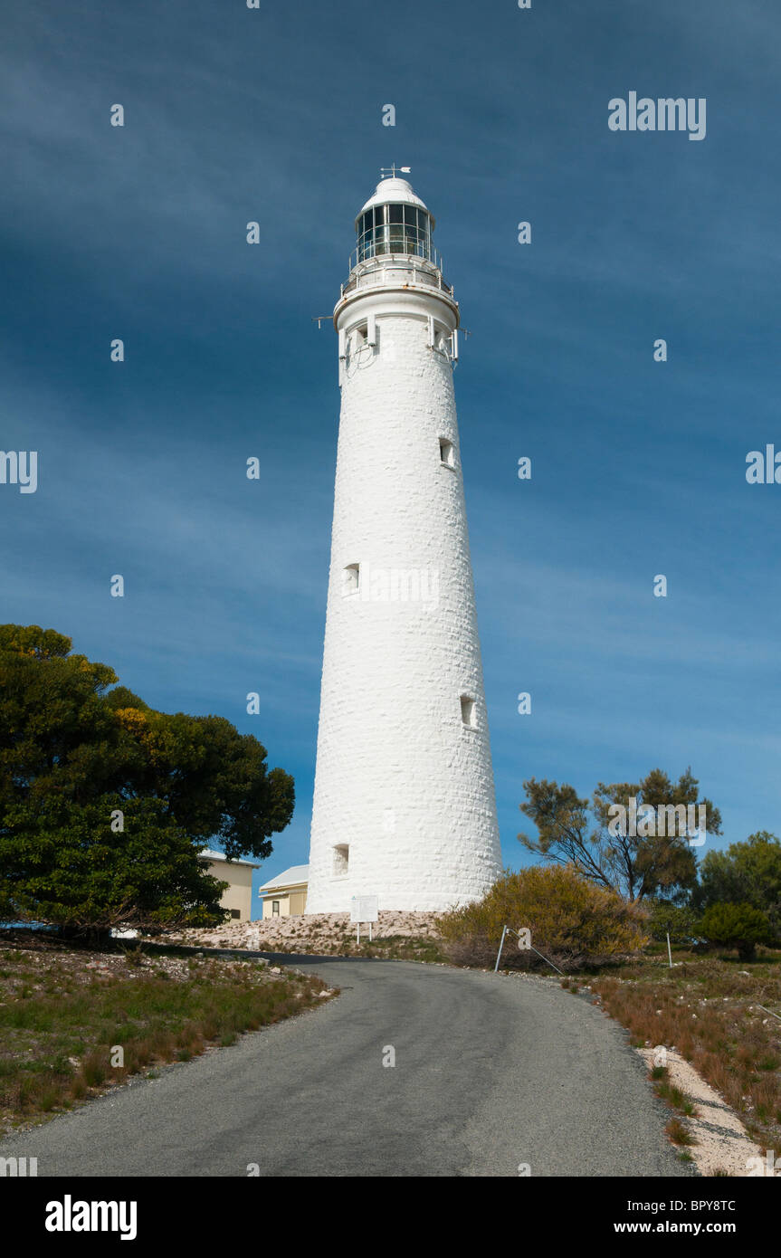 Faro sull'Isola di Rottnest, Australia occidentale Foto Stock