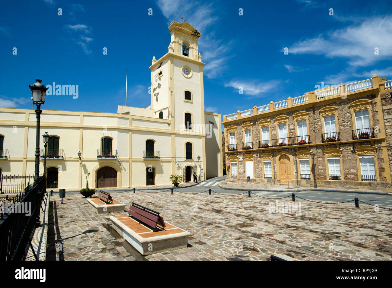 Casa del Reloj (Casa del Clock) City Museum a Melilla La Vieja cittadella. Melilla.Spagna. Foto Stock