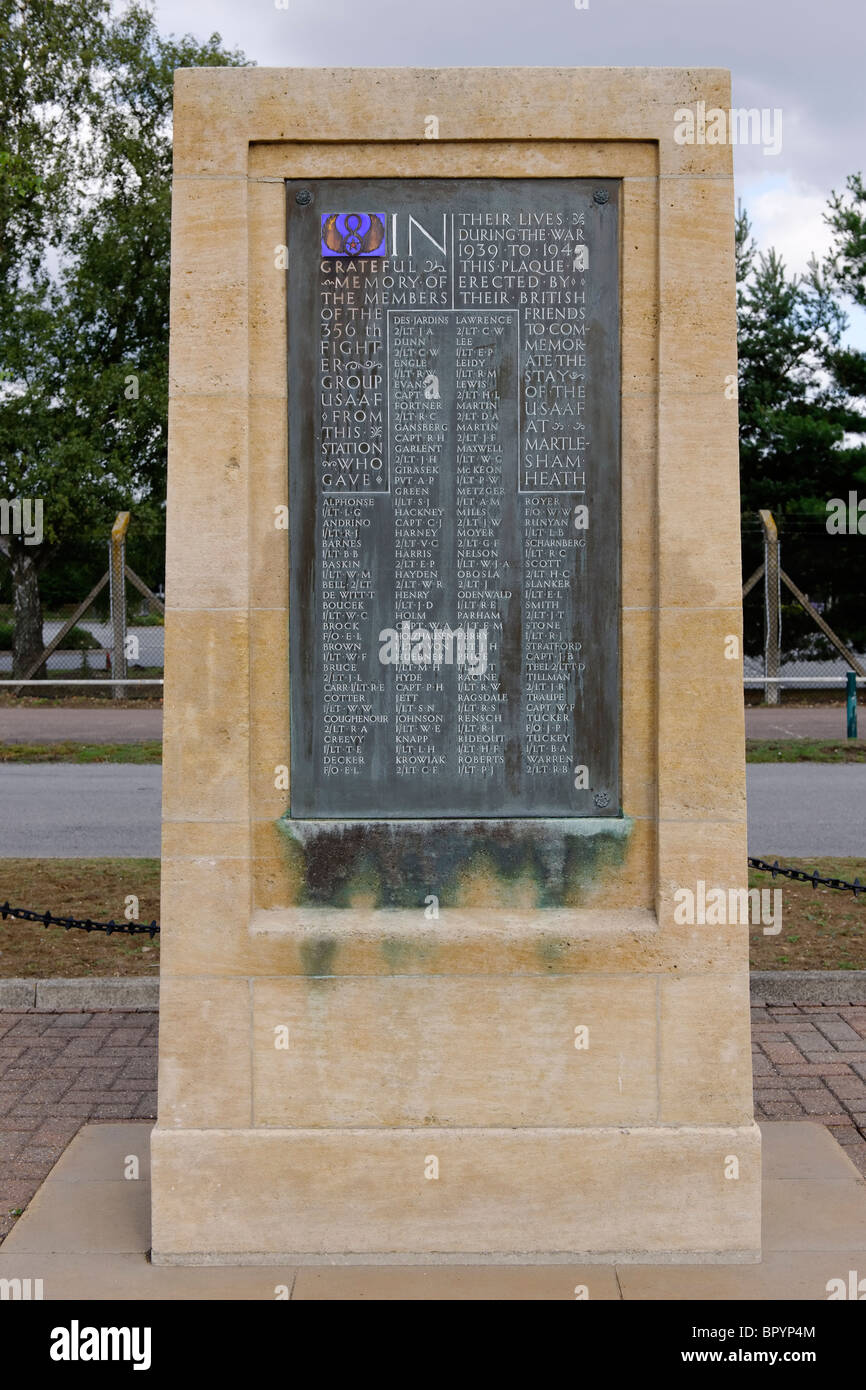 Martlesham Heath Memorial - 356Fighter Group Foto Stock