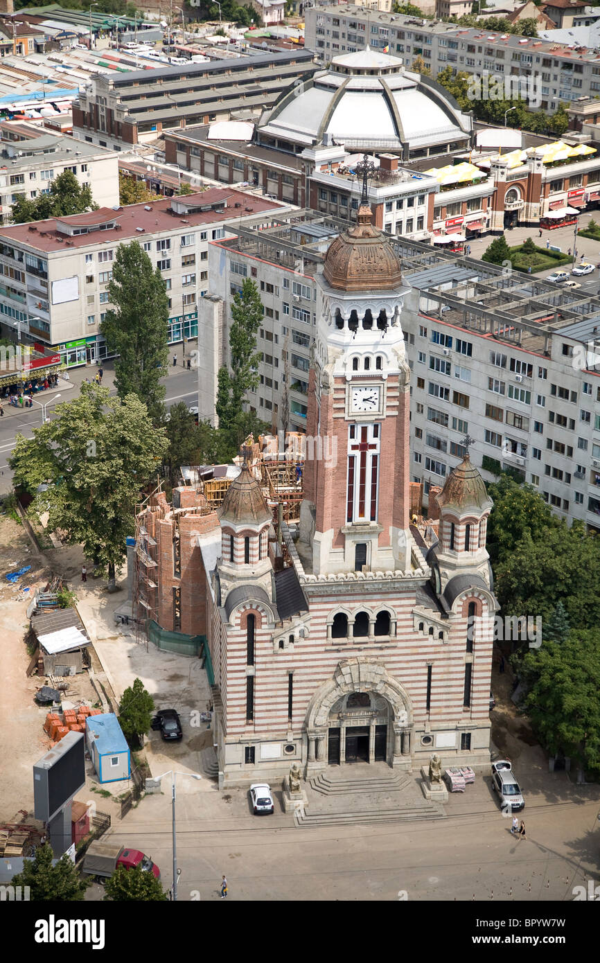 La fotografia aerea di una chiesa in Bucharest Romania Foto Stock