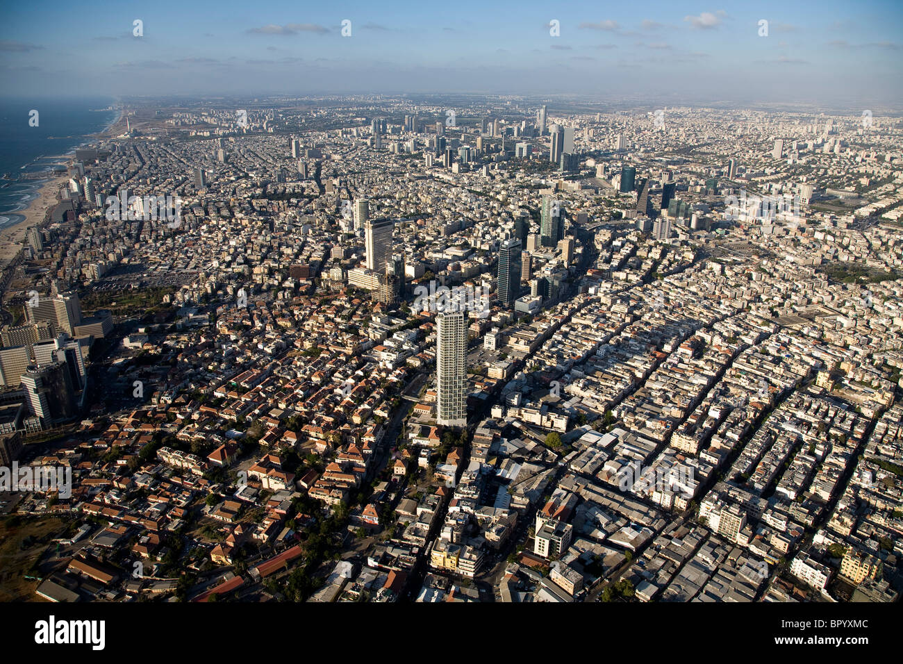 Fotografia aerea del sud di Tel Aviv Foto Stock