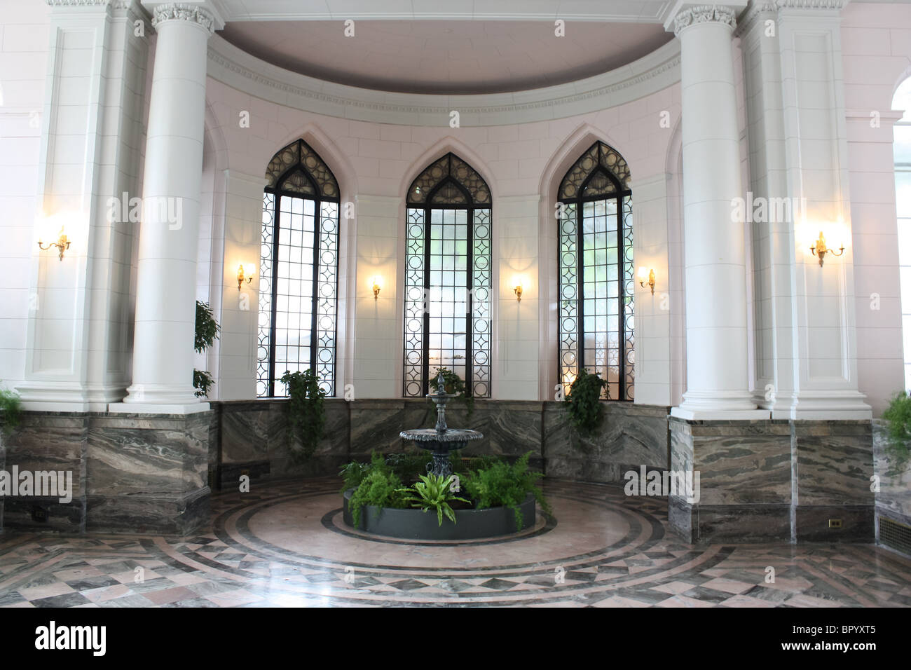 Giardino interno serra sala palm casa LOMA Foto Stock