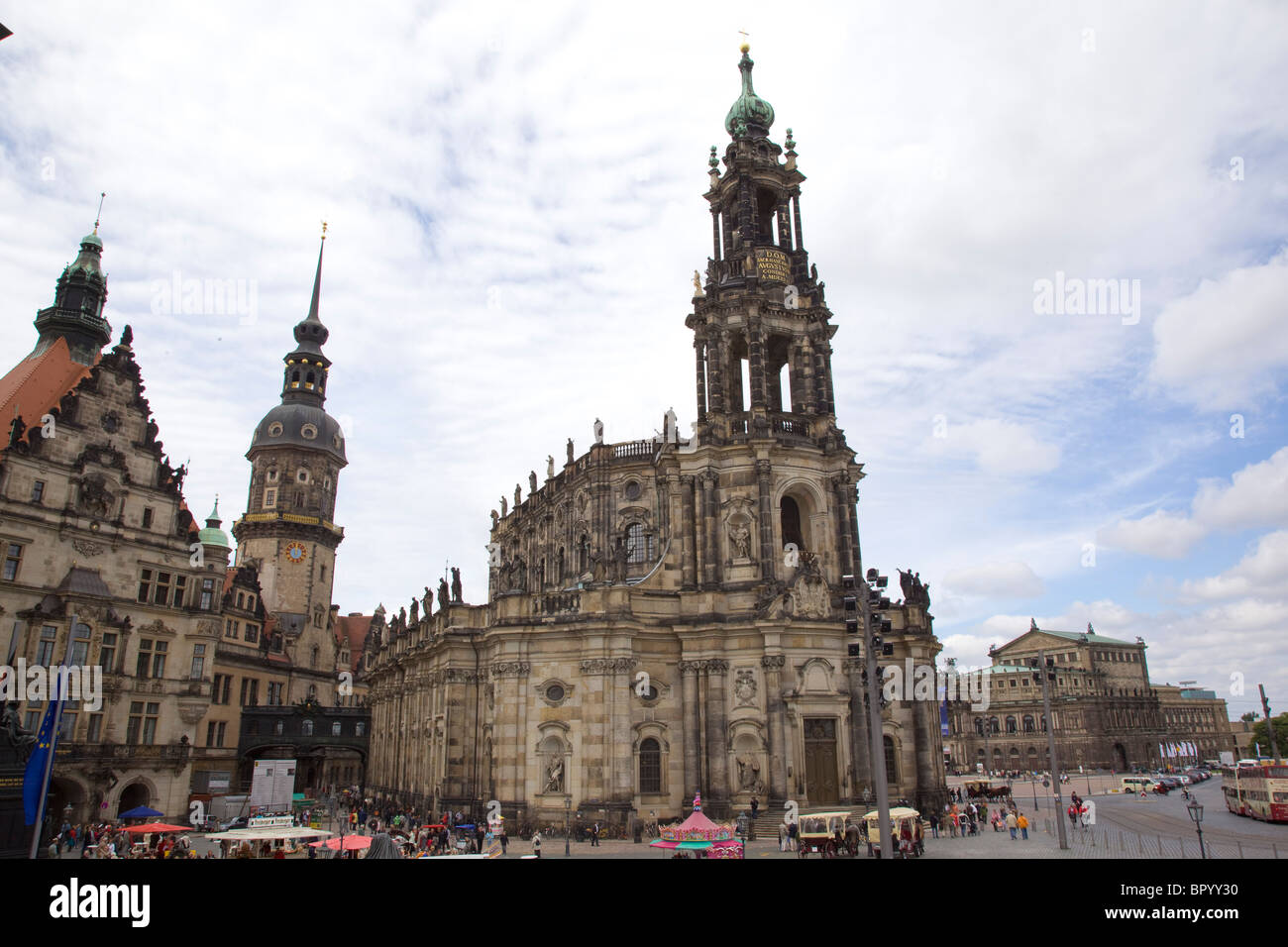 Fotografia di una vecchia chiesa in Dresden Germania Foto Stock