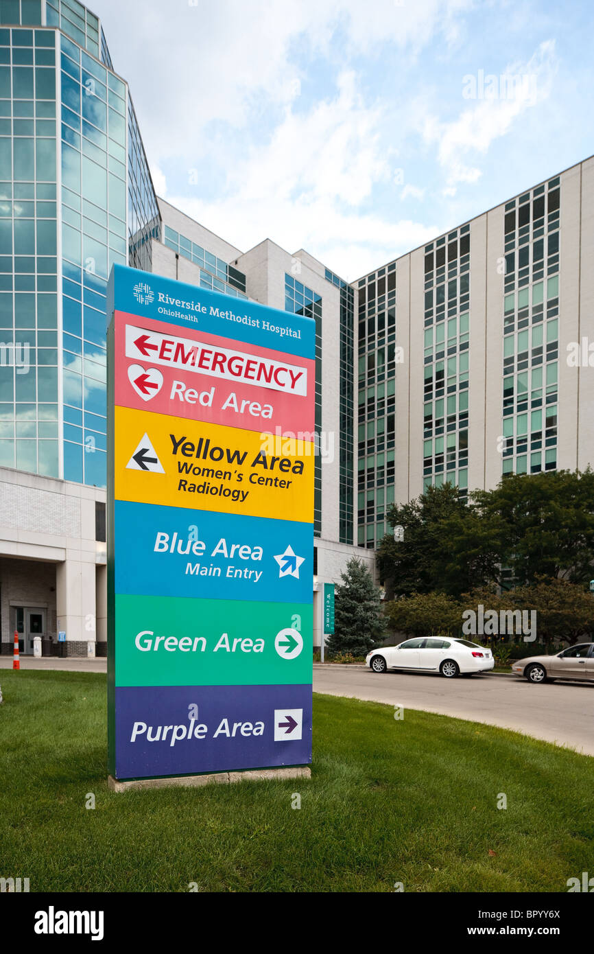 Riverside Methodist Hospital si trova a Columbus in Ohio. Foto Stock