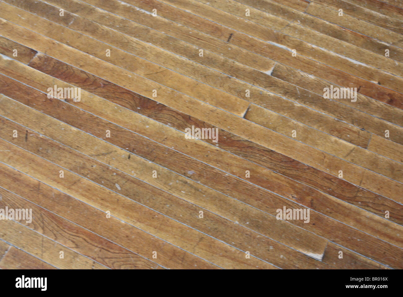 Vecchia sporca vintage scratch in legno pavimento in legno duro Foto Stock