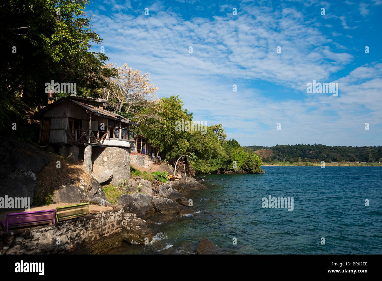 Mayoka villaggio sul lago Malawi, Nkhata Bay, Malawi Foto Stock