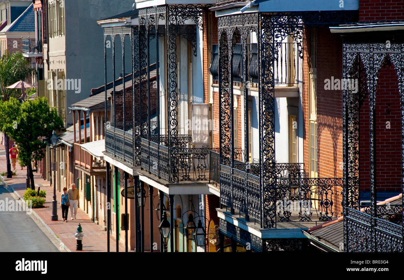 Toulouse Street nello storico quartiere francese di New Orleans, in Louisiana, Stati Uniti d'America Foto Stock