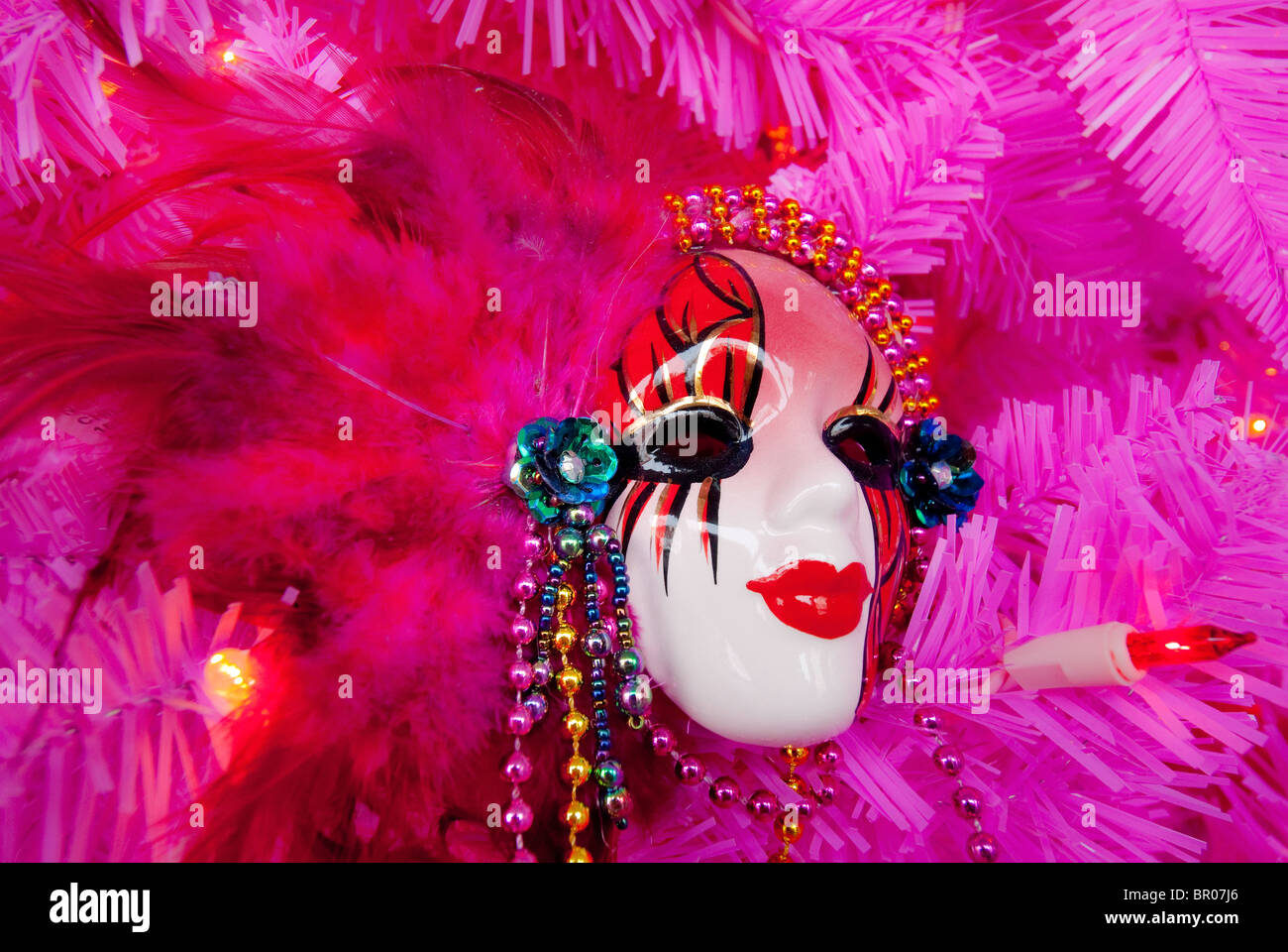 Mardi Gras mask a New Orleans, Louisiana, Stati Uniti d'America Foto Stock