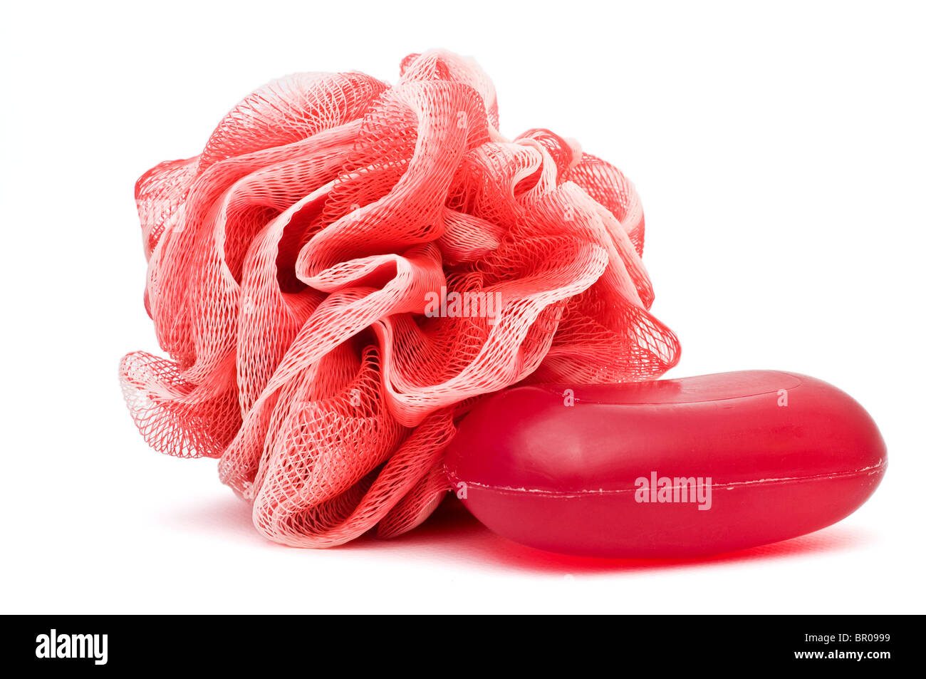 Saponetta e vasca da bagno rose Foto Stock