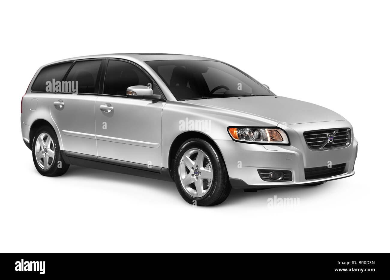 D'argento Metallizzato 2010 Volvo V50 Station Wagon Auto Isolato Su Sfondo Bianco Con Tracciato Di Ritaglio Foto Stock - Alamy