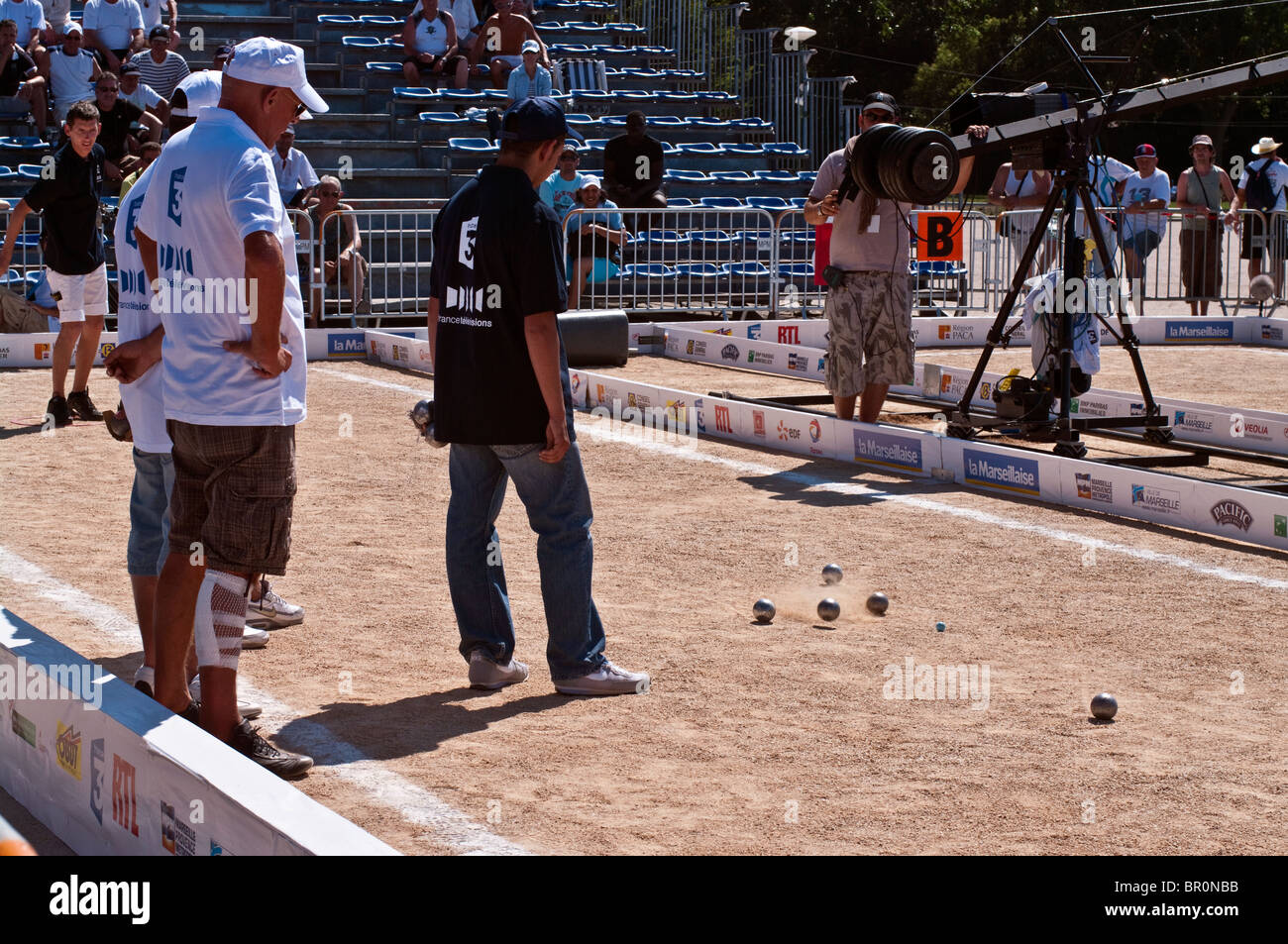 Marsiglia : Mondial Pétanque :colpo diretto Foto Stock